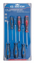 Набор отверток 6 предметов. SET #14A8+14A2 30116AMRB KING TONY