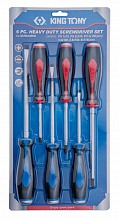 Набор отверток 6 предметов, силовые, #14B2+14B1 30206AMRB KING TONY