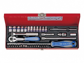 Набор головок 1/4" 40 ед. 6-ти гранные, (4-13mm) 2540MR KING TONY