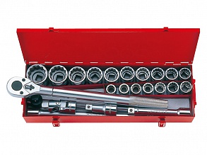Набор головок 3/4" 23 ед. 12-ти гранные,короткие, дюймовые 6023SR KING TONY