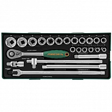 Набор торцевых головок 1/2"DR 10-32мм, 24 предмета , S04H4524SP JONNESWAY