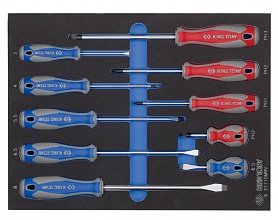 Набор отверток, ложемент, 10 предметов (EVA ложемент) 9-31110MRV KING TONY