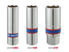 Головка свечная 1/2" 16мм 6гр. с резин. 463516R KING TONY