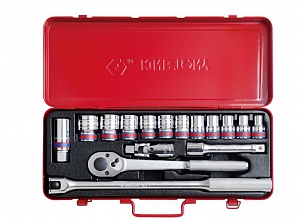 Набор головок 1/2" 16 ед. 12-ти гранные,короткие, дюймовые 4016SR KING TONY