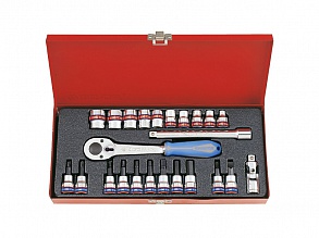 Набор головок 3/8" 24 ед. 12-ти гранные,короткие, дюймовые 3024SR KING TONY