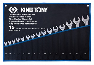 Набор ключей комби 15шт. (10-32 мм) супер-легкие TREOTON 12D15MRN KING TONY