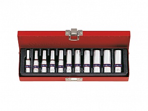 Набор головок 1/4" 11 ед. 6-ти гранные, длинные (4-13mm) 2511MR KING TONY