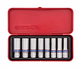 Набор головок 3/8" 8 ед. 6-ти гранные, длинные (10-19mm) 3508MR KING TONY