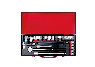 Набор головок 1/2" 24 ед. 6-ти гранные,короткие, дюймовые 4511SR KING TONY