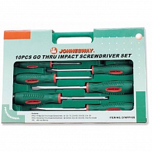 Набор отверток ударных, силовые под ключ, шлиц  и  крест, 10 предметов, D70PP10S JONNESWAY