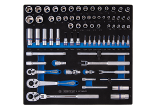 ����� �������� ������� 1/4 "+3/8"+1/2" DR 75 ��. � ��������� 9-5575MRV02 KING TONY