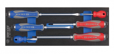 Набор отверток 6 ед. усиленые в (EVA ложемент) 9-30216MRV KING TONY