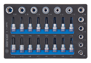 ����� �������� ������� 1/2"&3/8", TORX, HEX, �6-�20, ��������, 28 ��������� 9-7128PRV KING TONY