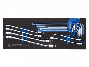 Набор ключей разрезных и шестигранники Г-образные, ложемент, 15 пр. (EVA ложемент) 9-90135MRV KING TONY