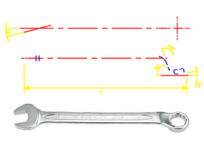 ���� �������-�������� � ������� 45� 6mm 1063-06 KING TONY