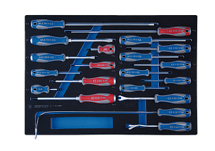 Набор отверток, съемник клипс и гибкий магнит, ложемент, 20 предметов 9-31920MRV KING TONY