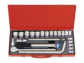 Набор головок 1/2" 24 ед. 12-ти гранные, (10-32mm) дисковая трещотка 4024MR KING TONY