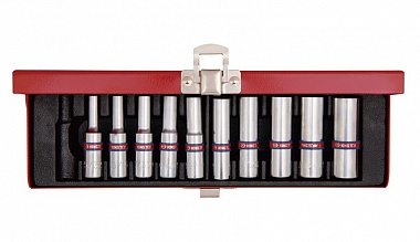 Набор головок 1/4" 10 ед. 6-ти гранные,длинные, дюймовые 2510SR KING TONY