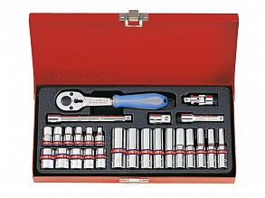 Набор головок 1/4" 26 ед. 6-ти гранные,короткие+длинные, дюймовые 2526SR KING TONY