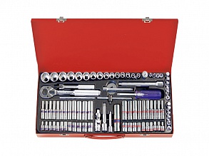 Набор головок 1/4" 3/8" 91 ед., дюймовые+метрические 5092CR KING TONY